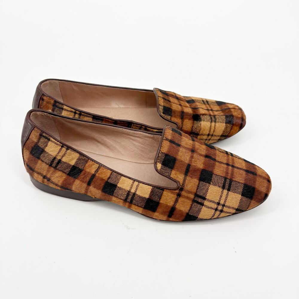 ANTONIO MELANI Plaid Brown Loafers